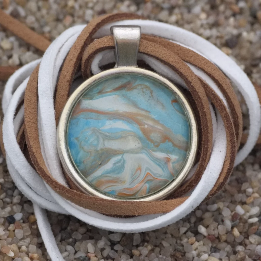 Acryl Pouring Schmuck Anhänger, Größe Ø 25cm, Preis 32,-€.