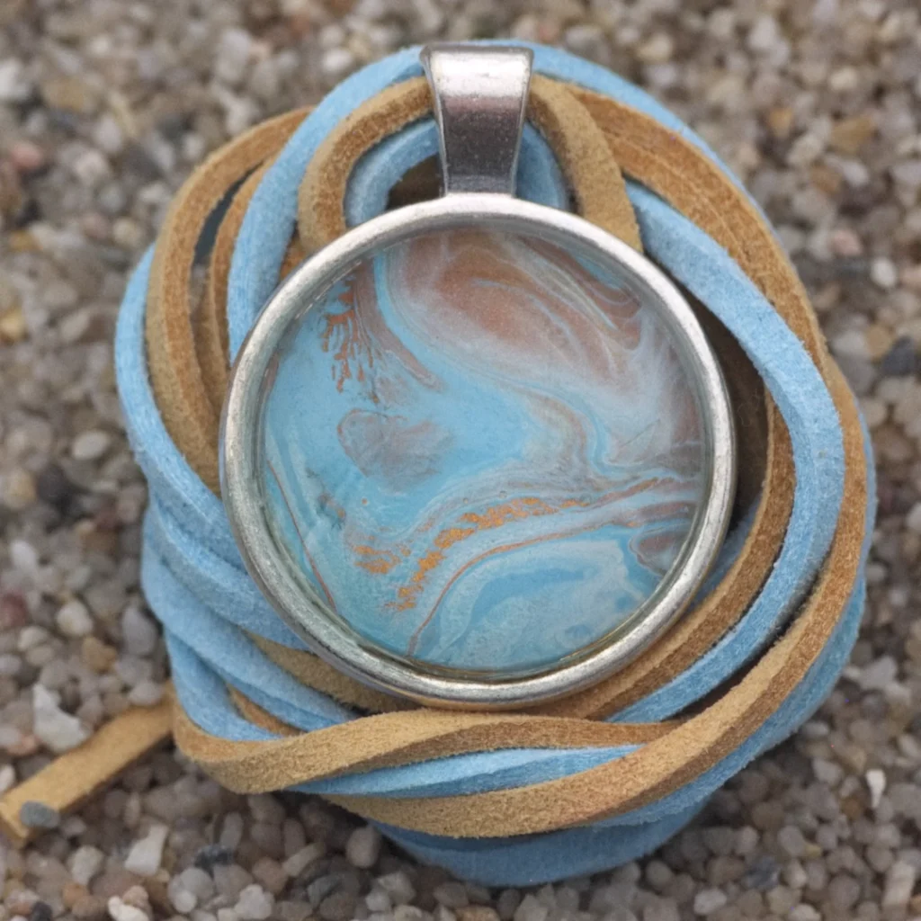 Acryl Pouring Schmuck Anhänger, Größe Ø 25cm, Preis 32,-€.